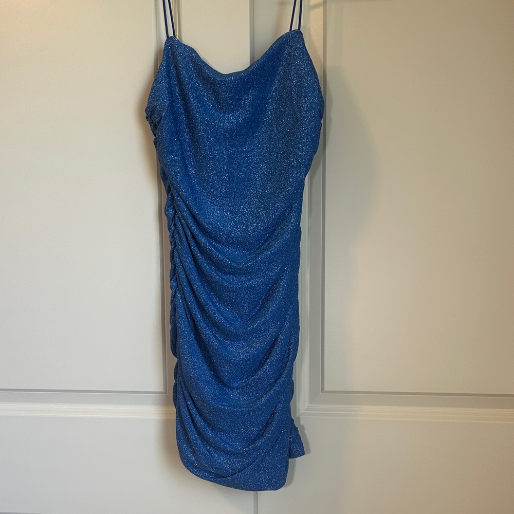 SHEIN Glittering Sapphire Mini Dress